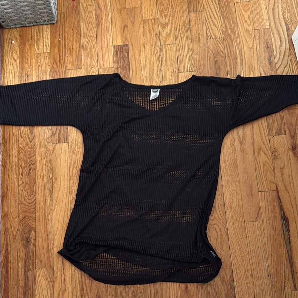 Black Mesh bikini coverup
